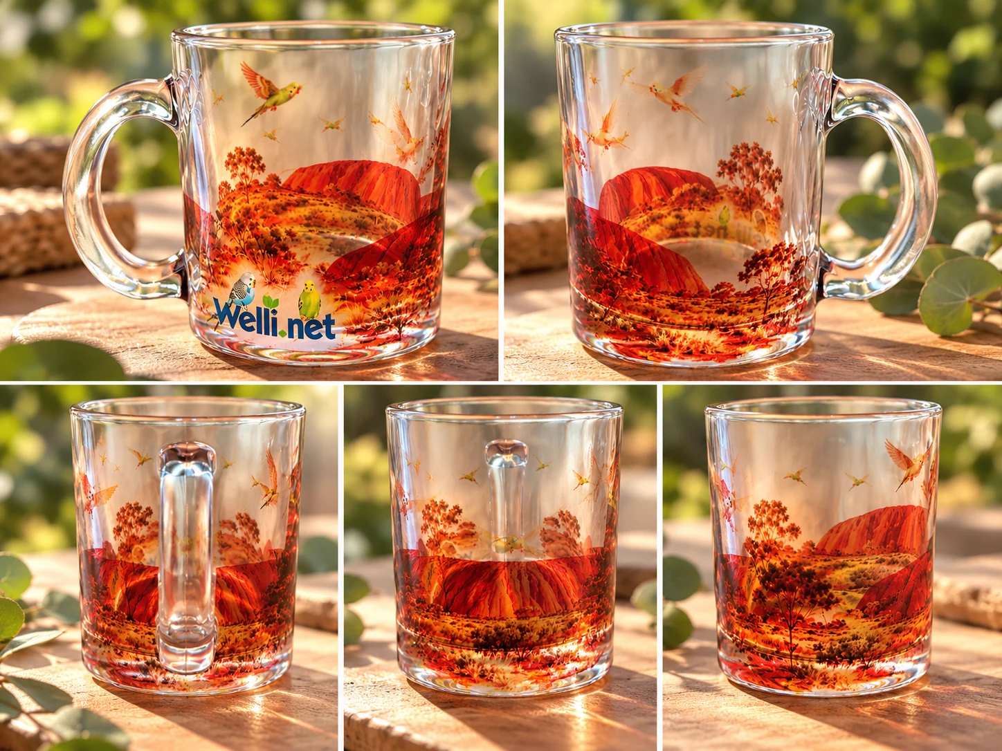 Die Australien Glastasse