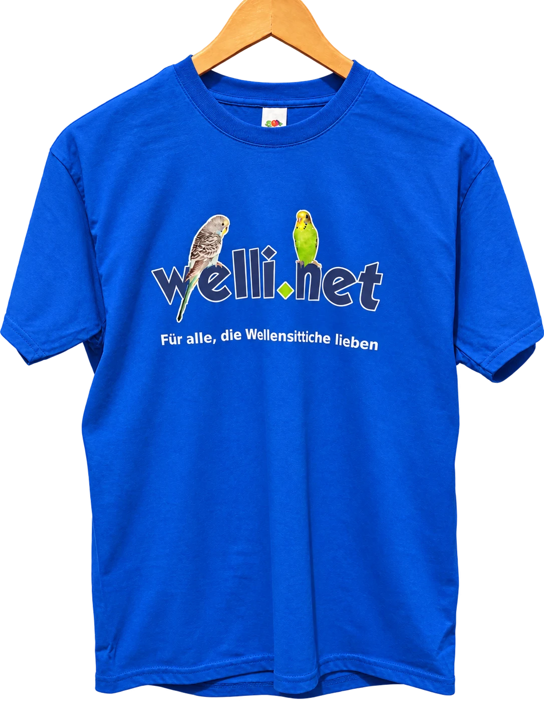 Welli.net T-Shirt mit blauer Schrift