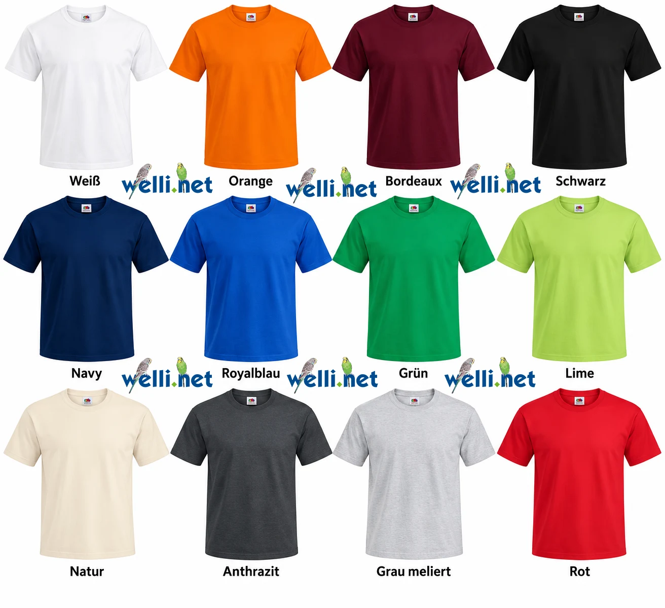 Welli.net T-Shirt mit weißer Schrift